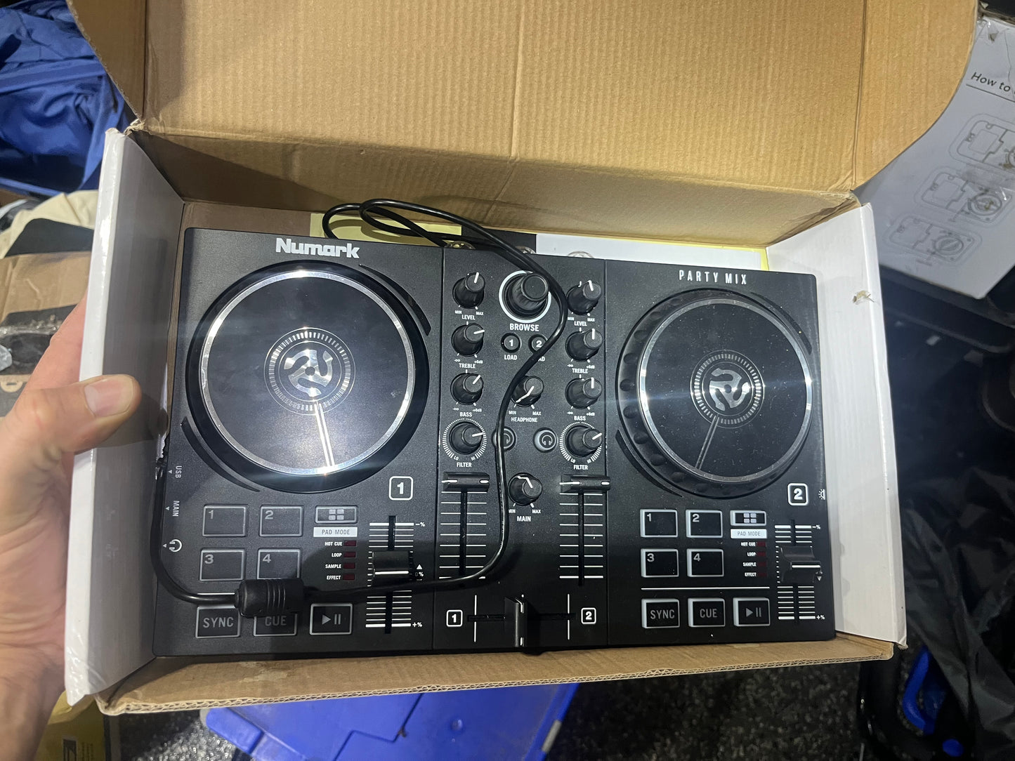 Numark Party Mix II - DJ Controller with Party Lights, DJ Set with 2 Decks, DJ Mixer, Audio Interface and USB Connectivity + Serato DJ Lite