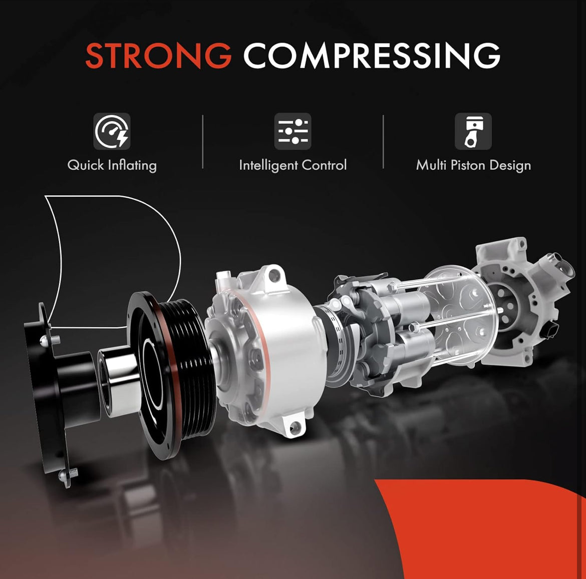 A-Premium Air Conditioner AC Compressor with Clutch Compatible with Dodge Grand Caravan Plymouth Grand Voyager 1996-2000 Chrysler with 10PA17C Compressor