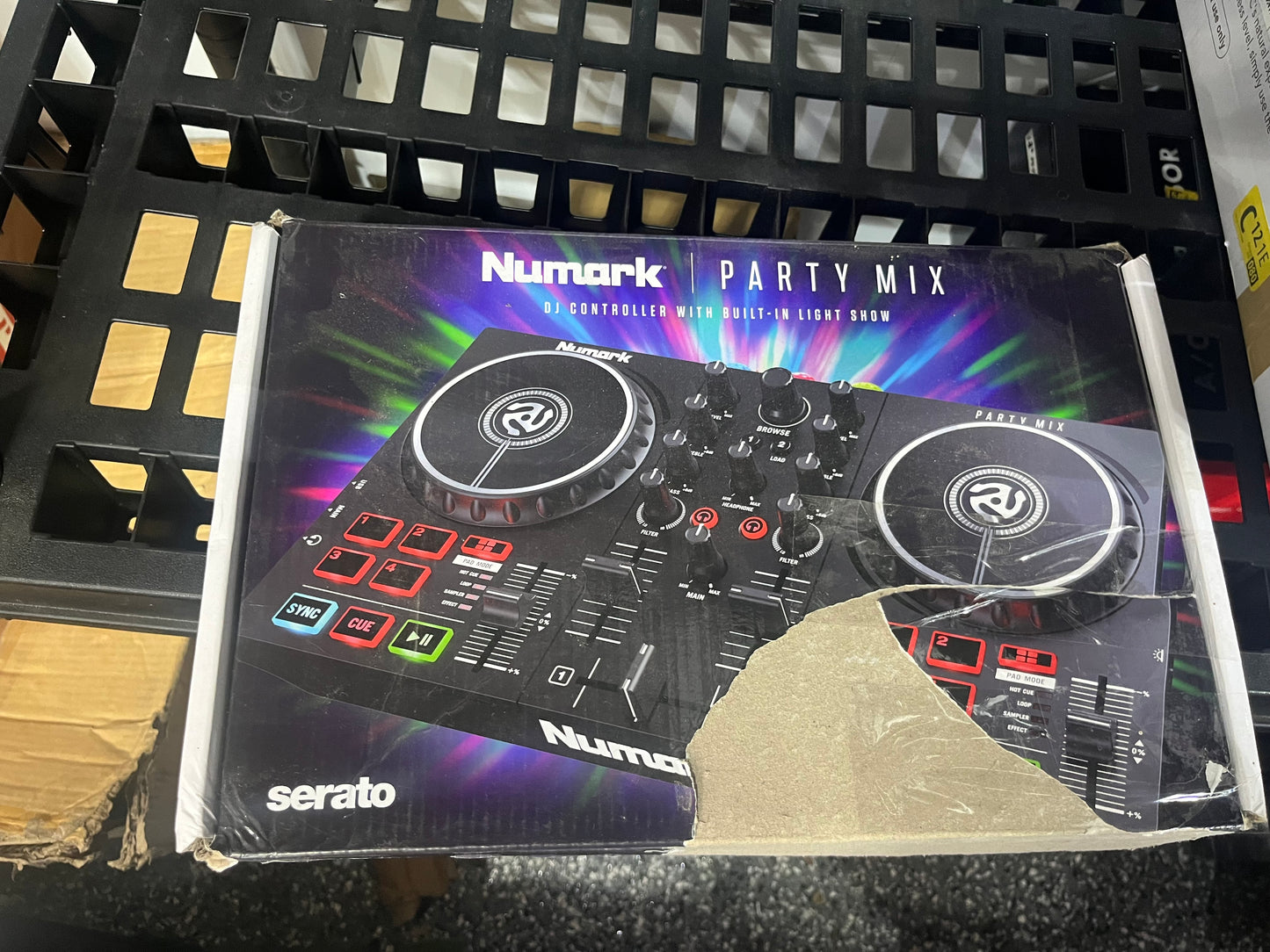 Numark Party Mix II - DJ Controller with Party Lights, DJ Set with 2 Decks, DJ Mixer, Audio Interface and USB Connectivity + Serato DJ Lite