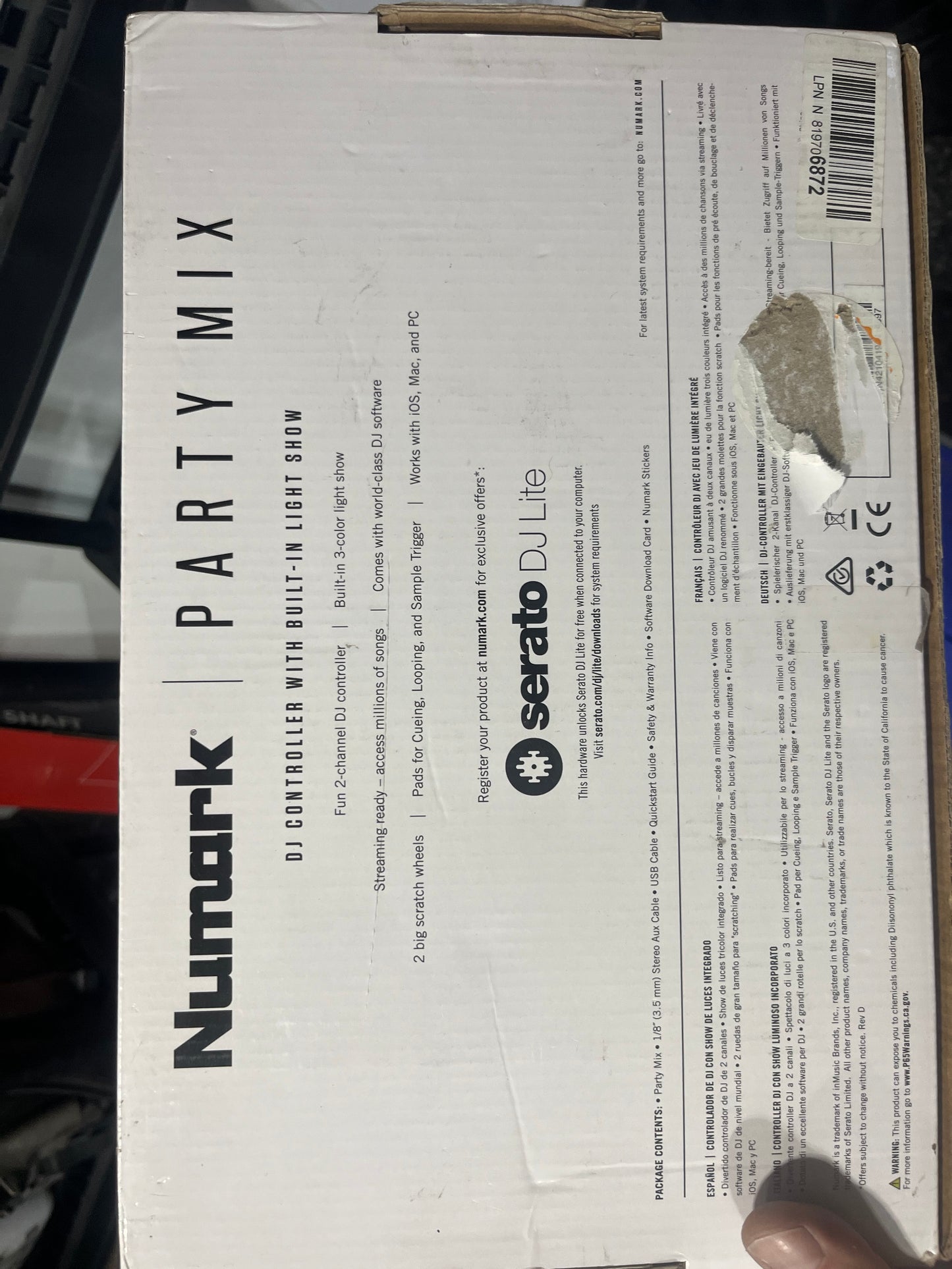 Numark Party Mix II - DJ Controller with Party Lights, DJ Set with 2 Decks, DJ Mixer, Audio Interface and USB Connectivity + Serato DJ Lite