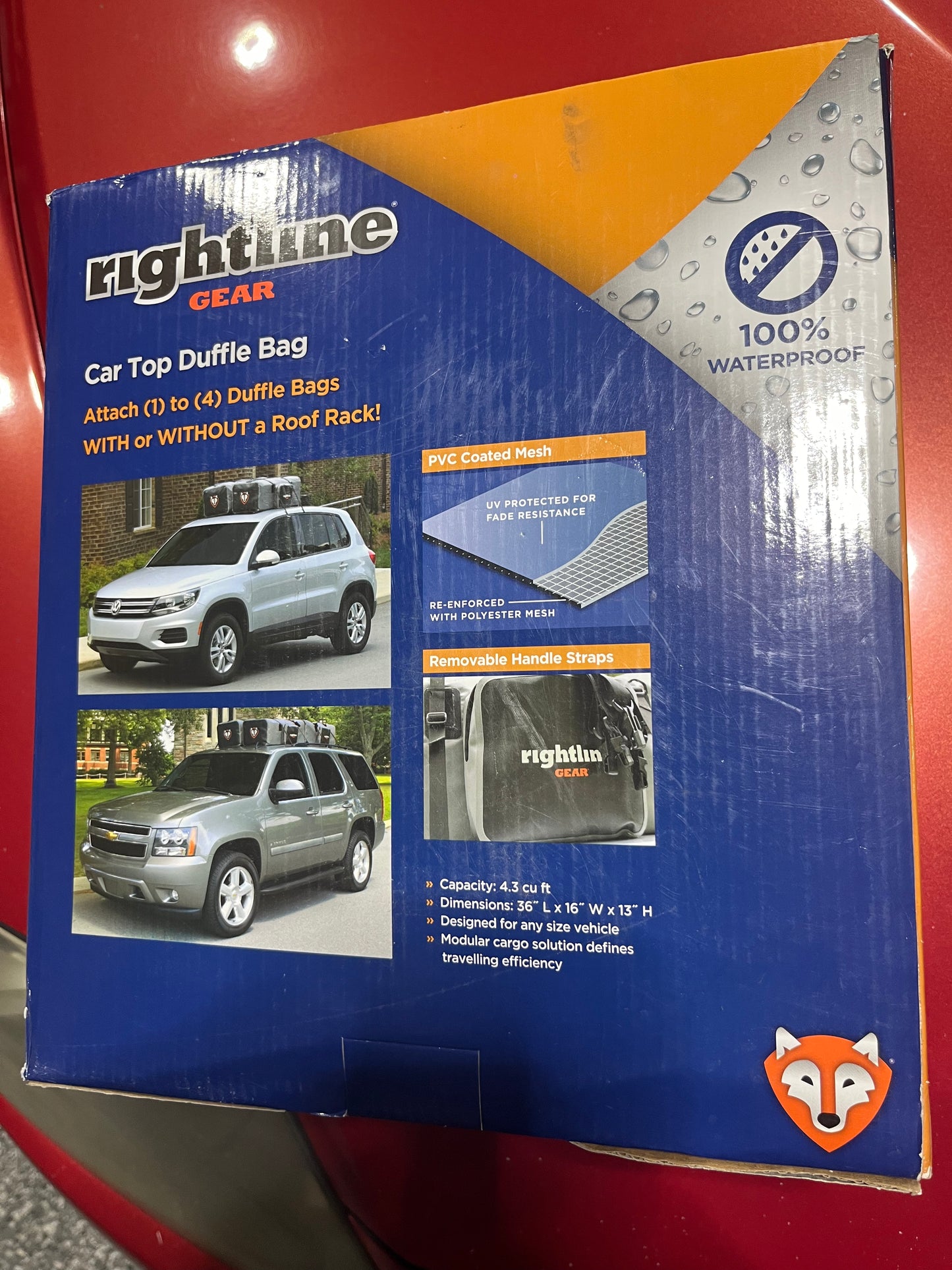 Brand NEW Sac pour le toit Rightline Gear 100D90 Car Top Duffle Bag NEUF 36”x16”x13”