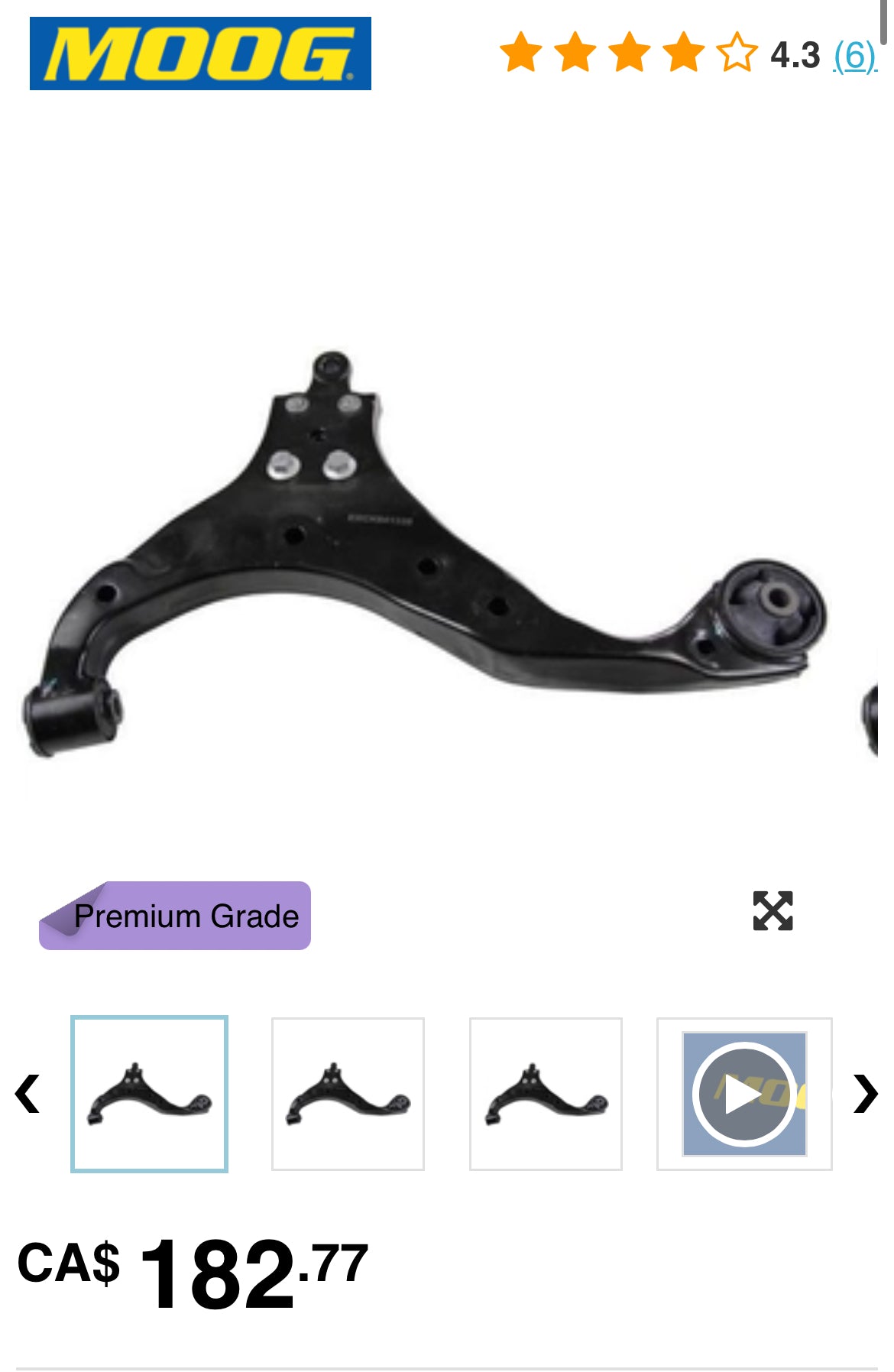 Control arm moog MOOG RK641338 Control Arm