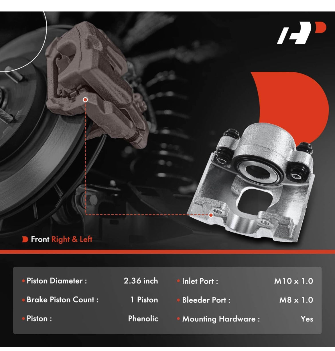2 front calipers Mercedes-Benz Models - W163 ML320 1998-2003 3.2L, ML350 2003-2005 3.7L, ML430 1999 4.3L - Front Driver and Passenger Side
