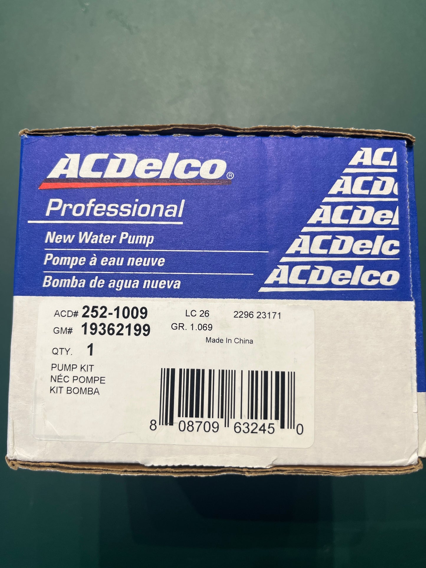 ACDelco 252-1009 Professional Water Pump Kit