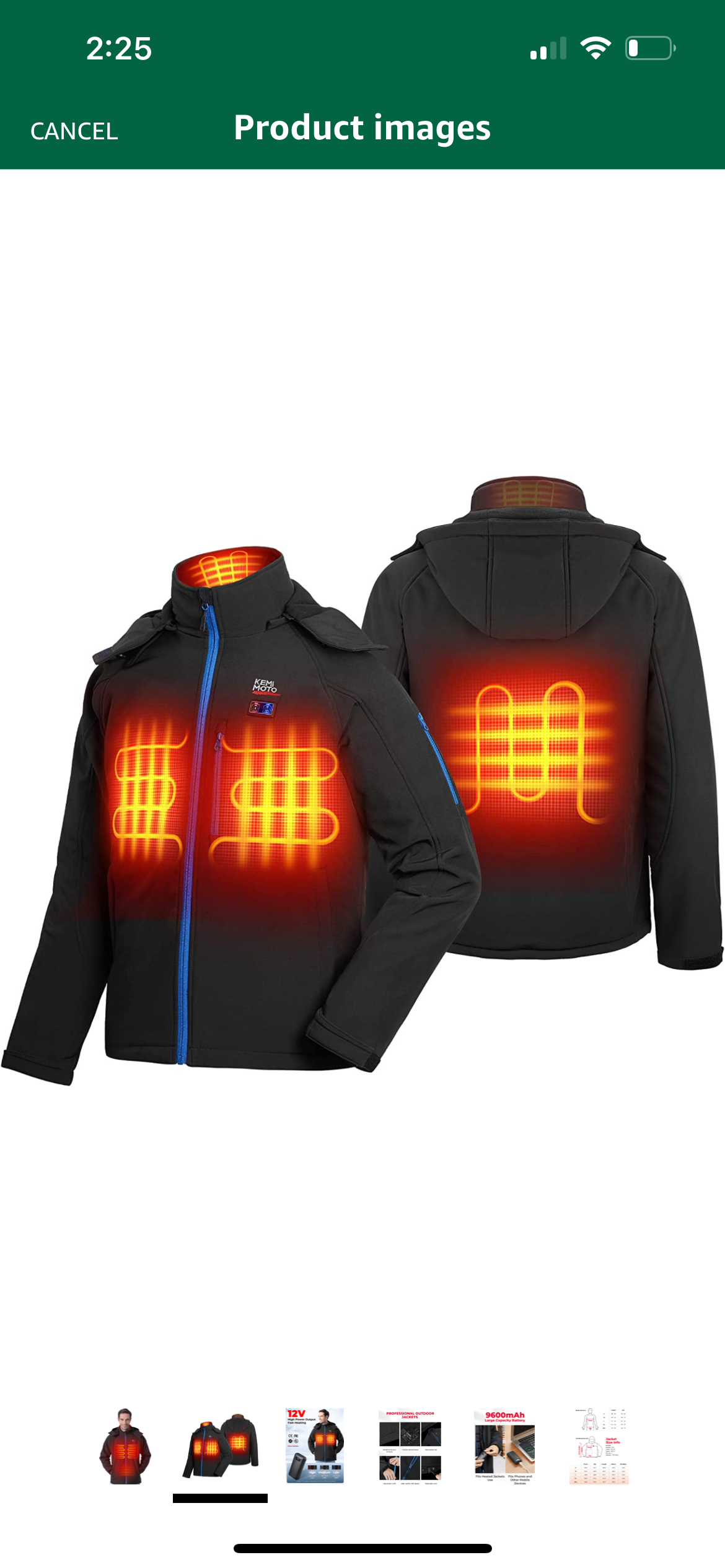 Manteau chauffant homme Kemimoto