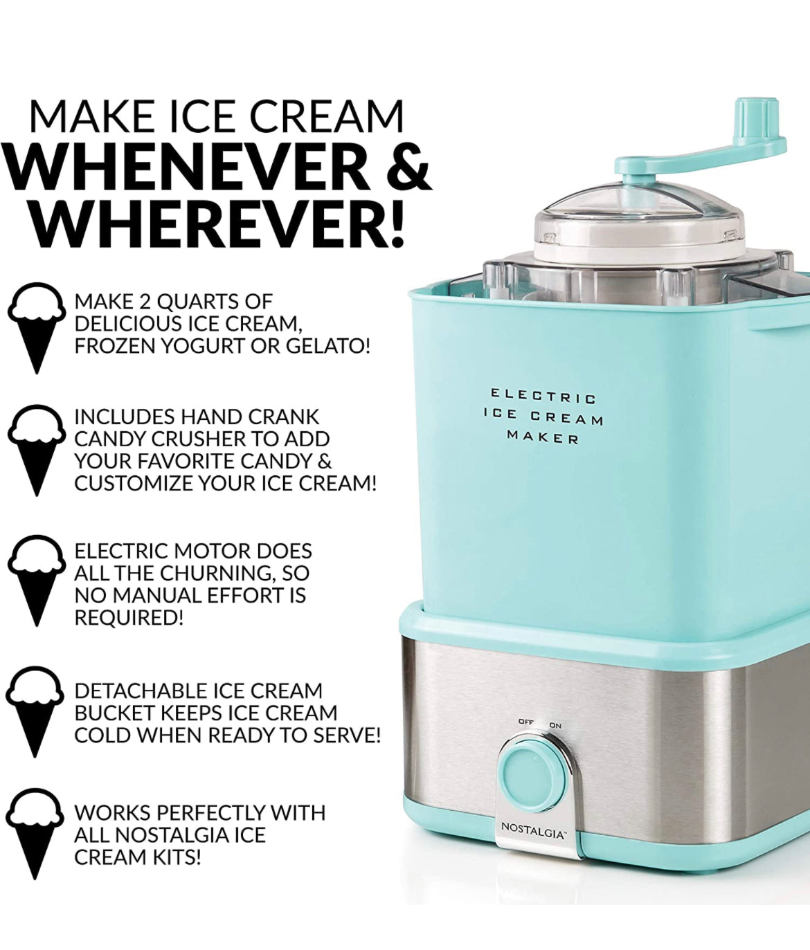 Machine creme glacé Nostalgia ice cream maker
