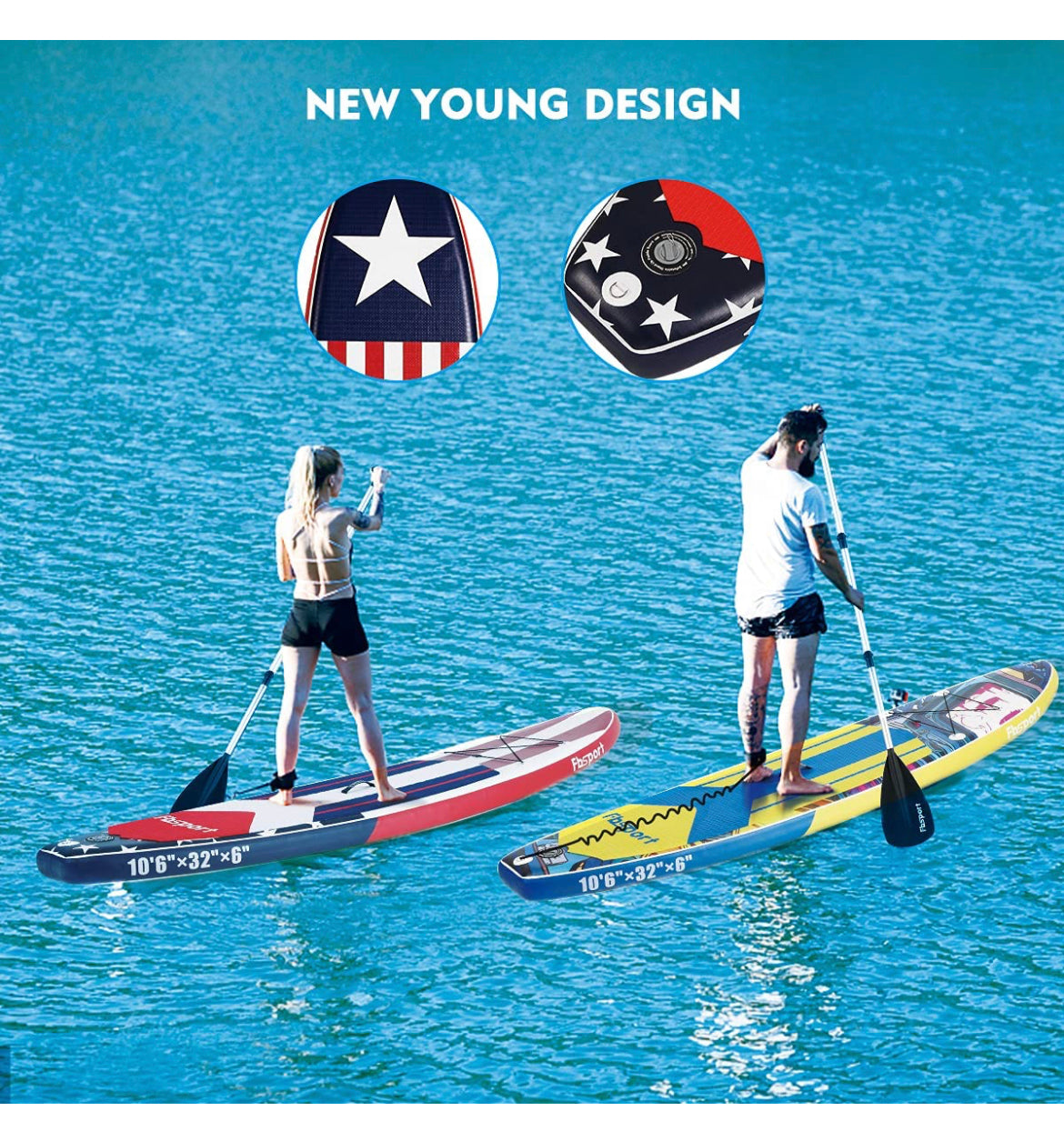Paddle board FBSports Stars & stripes 10.6x32x6