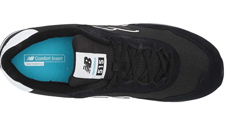 New Balance Women's 515 V3 Sneaker Black/white WIDE
