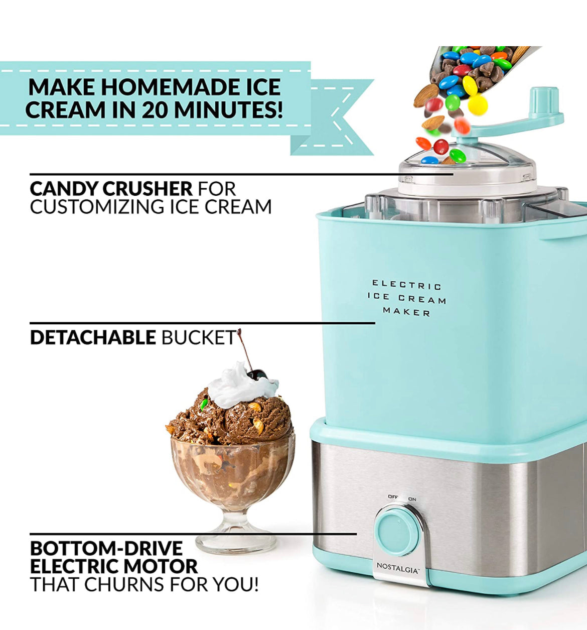 Machine creme glacé Nostalgia ice cream maker
