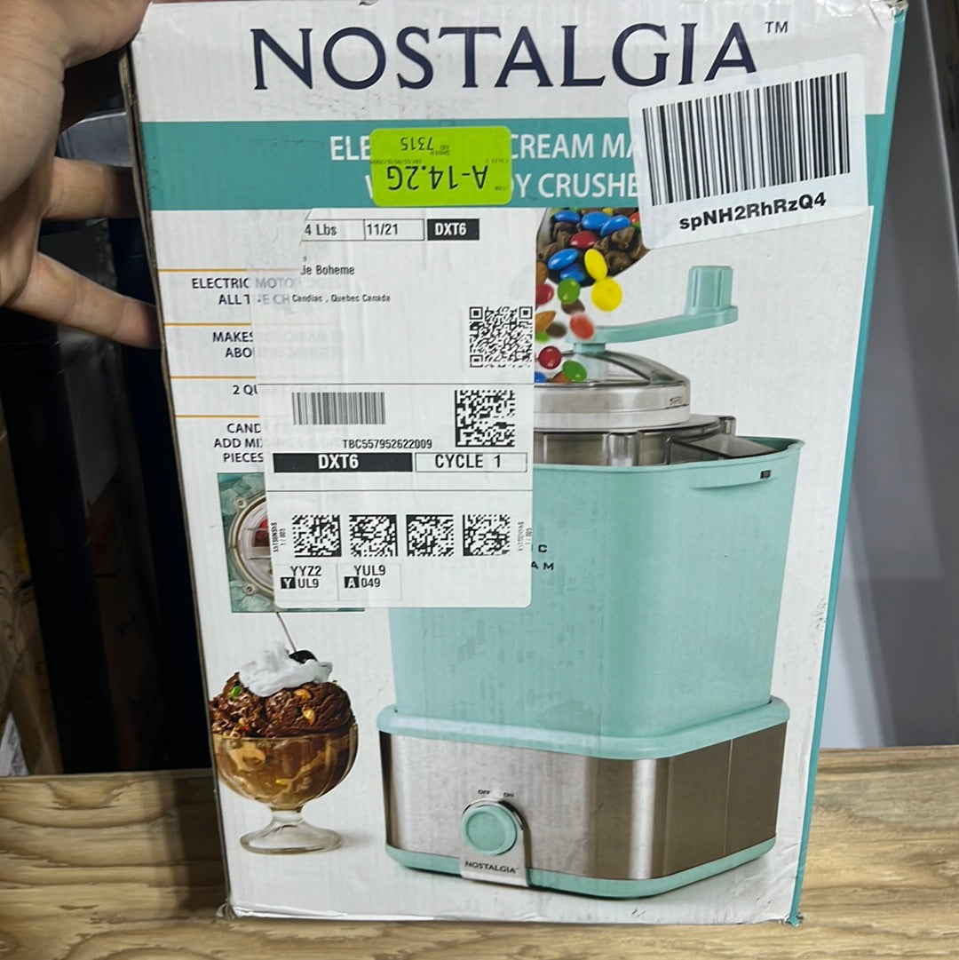 Nostalgia electric ice cream online maker with candy crusher