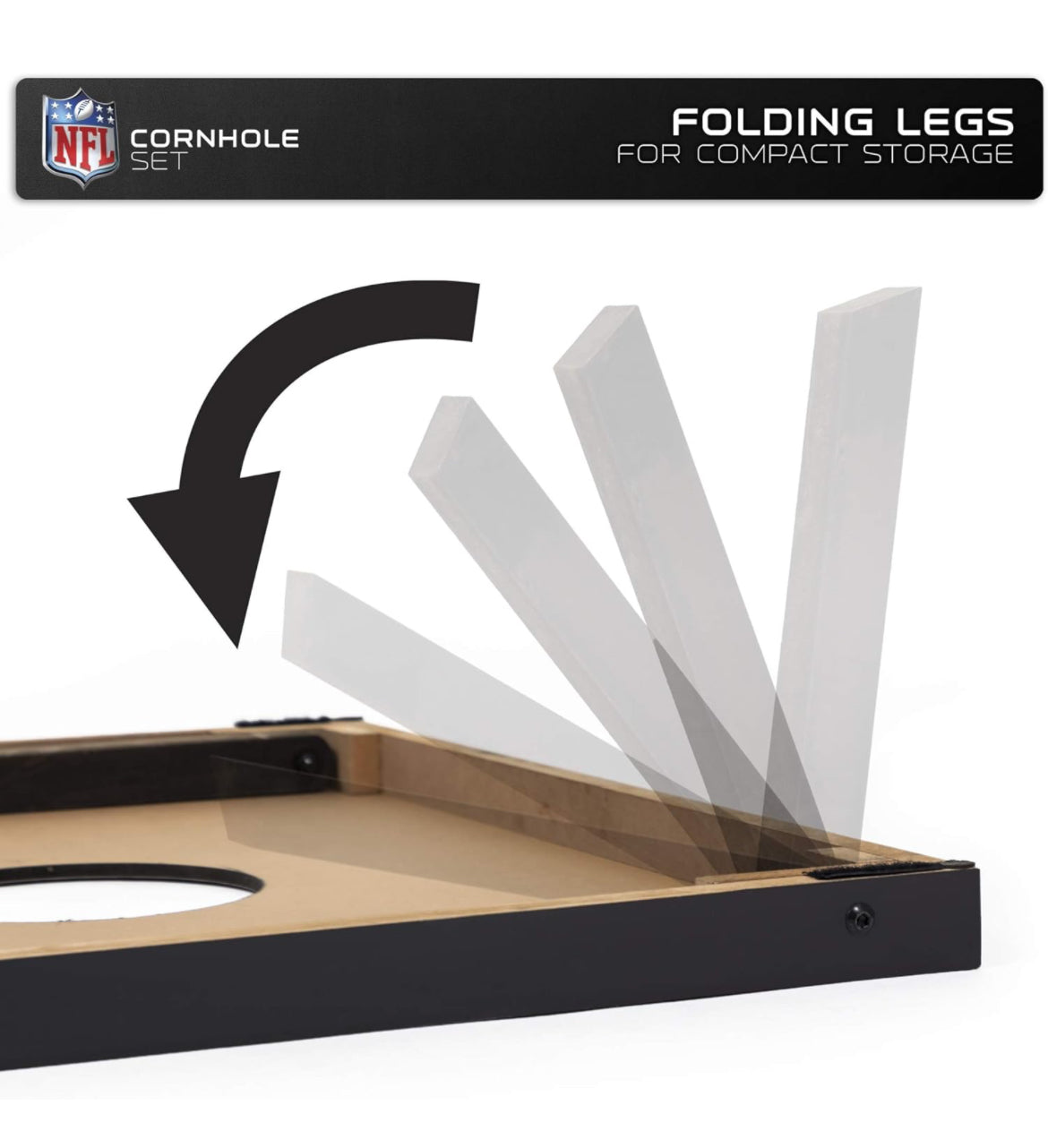 Jeu de poches Raiders Las Vegas Wild Sports 2'x3' MDF Wood NFL Cornhole Set - Grey Wood Design