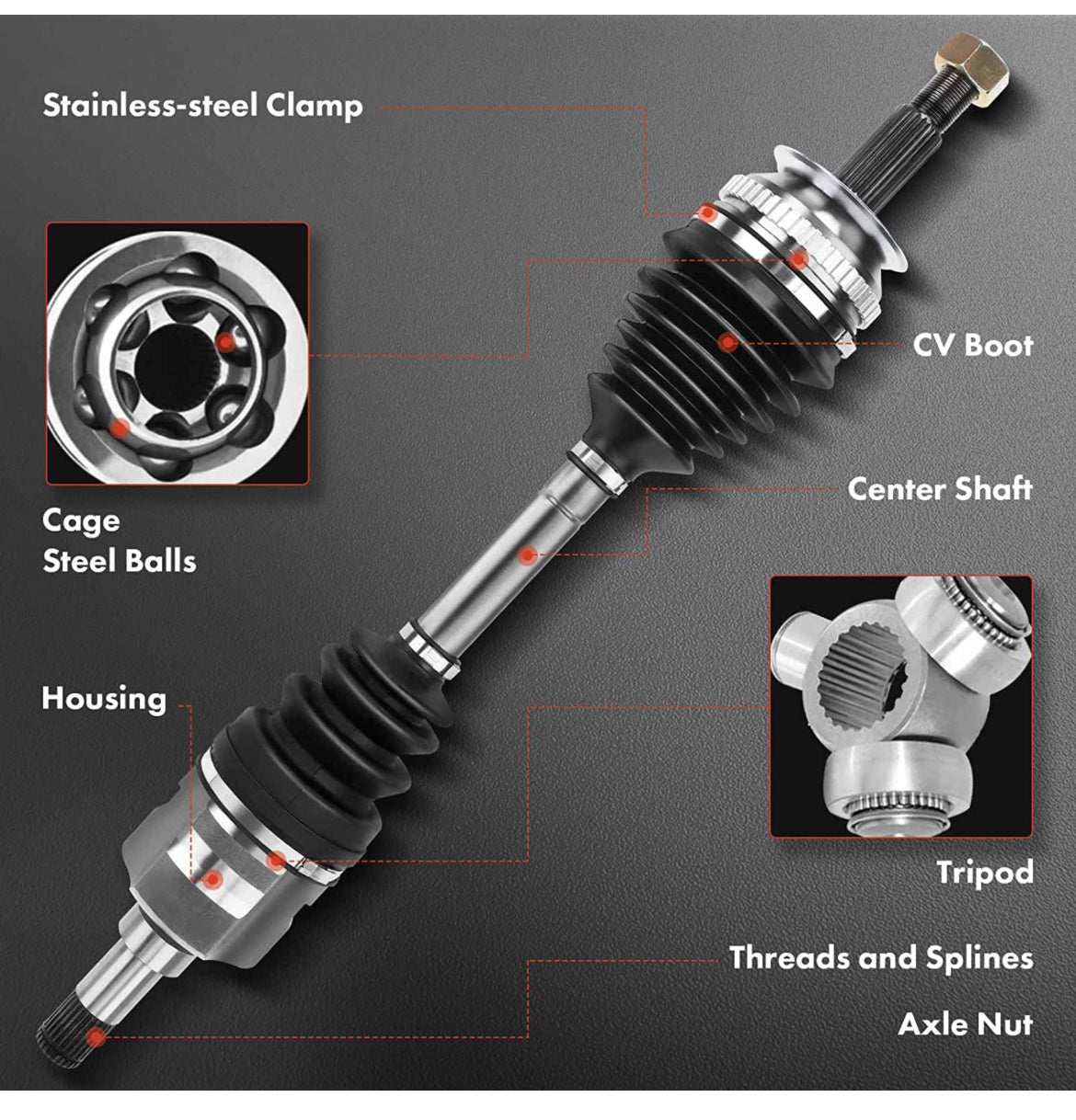 A-Premium CV Axle Shaft Assembly Compatible with Nissan Versa 2009-2011 Front Left Driver Side