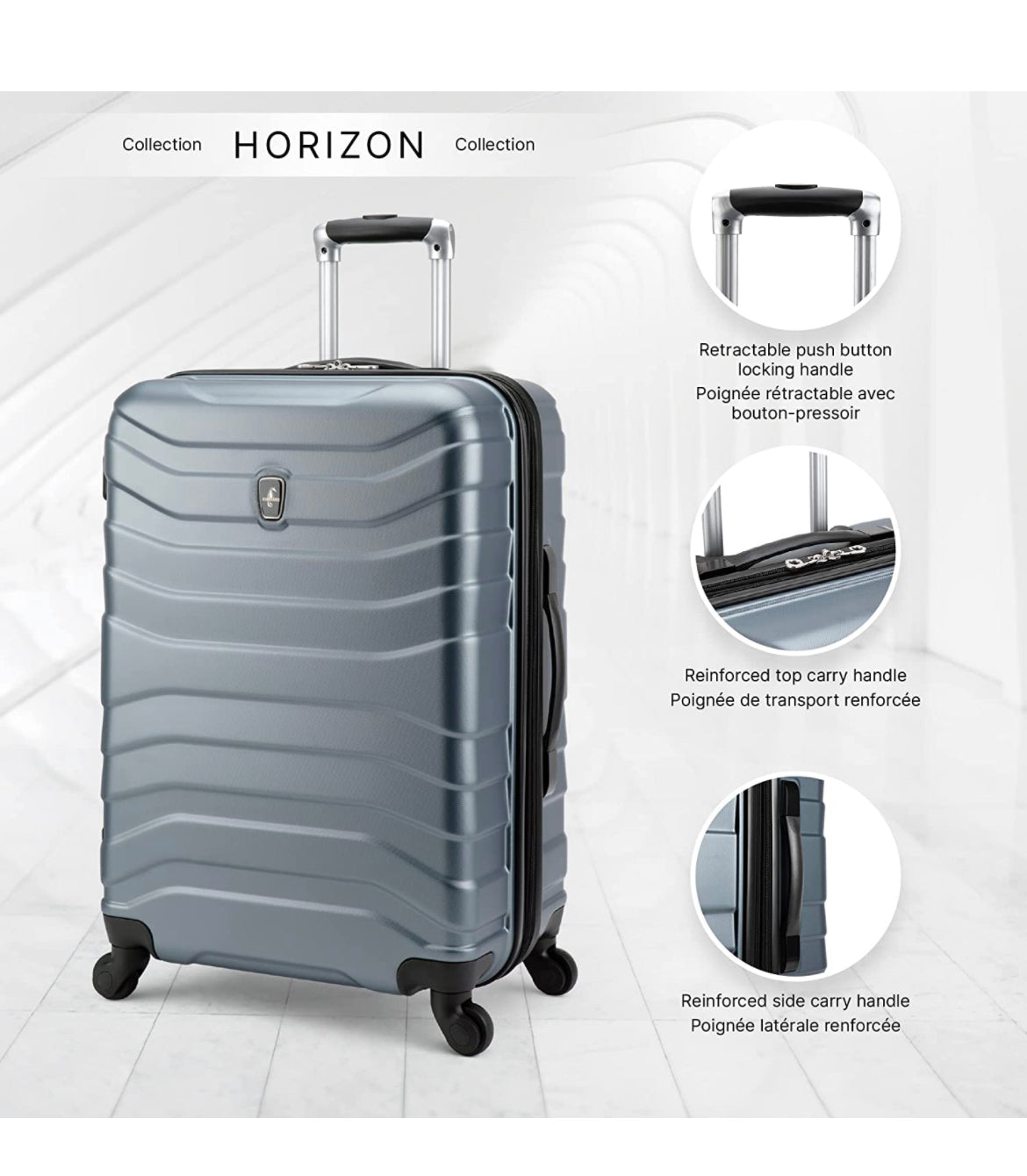 Atlantic Horizon Hardside Expandable Spinner Luggage Ice Blue