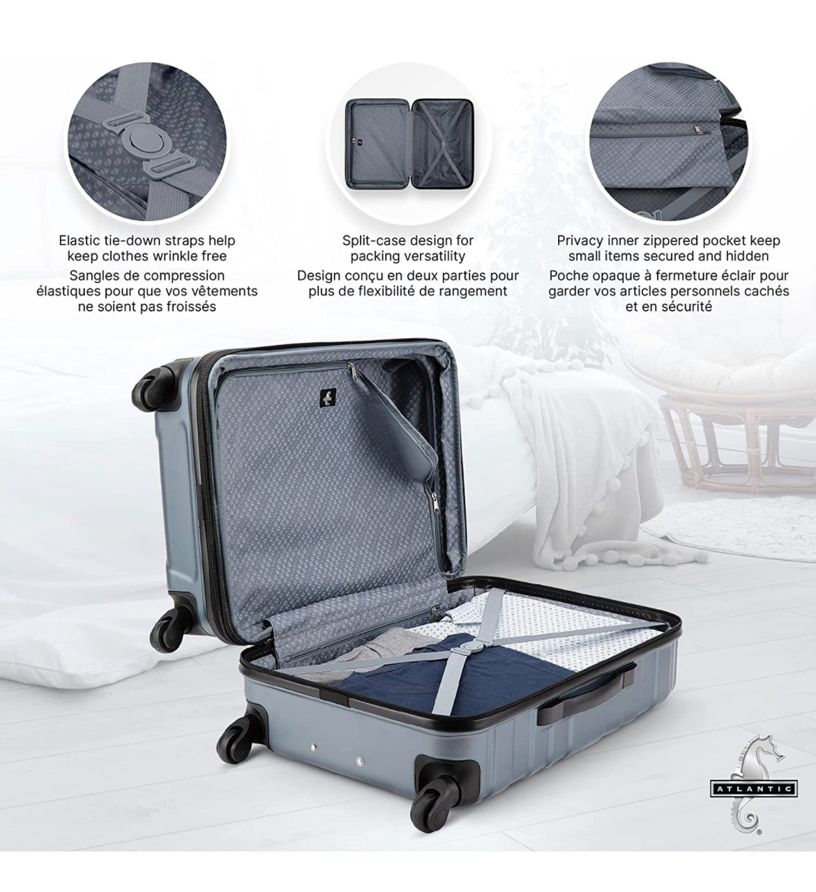 Atlantic Horizon Hardside Expandable Spinner Luggage Ice Blue