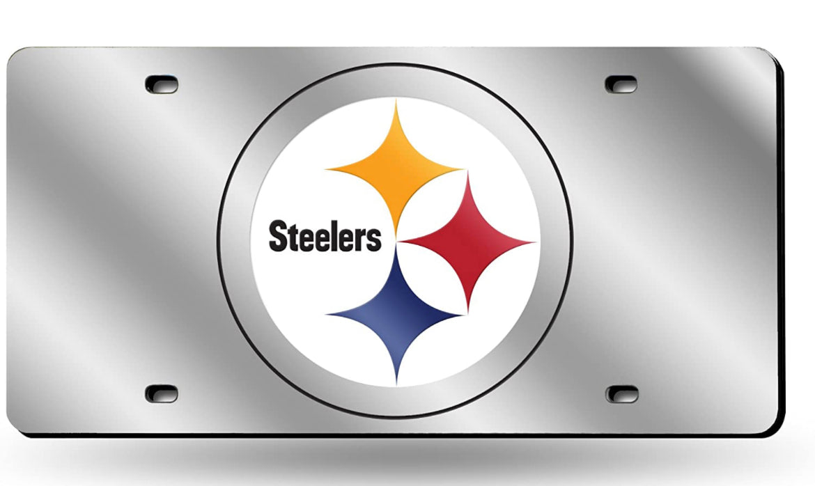 Pittsburgh Steelers silver license plate