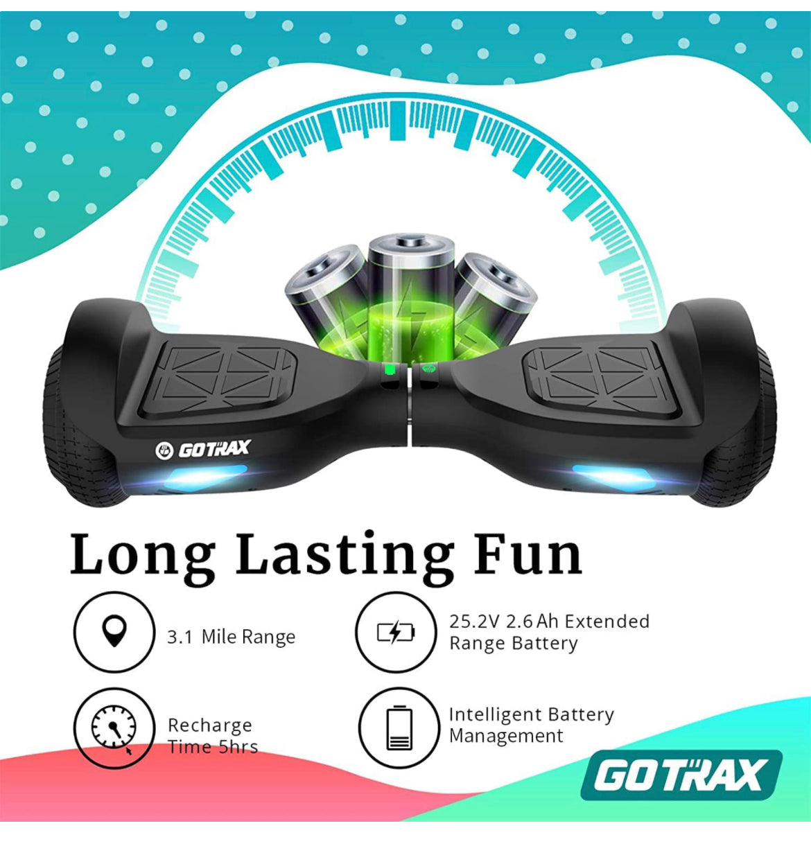 Gotrax Edge Hoverboard 5-10 km/h 44-176lbs