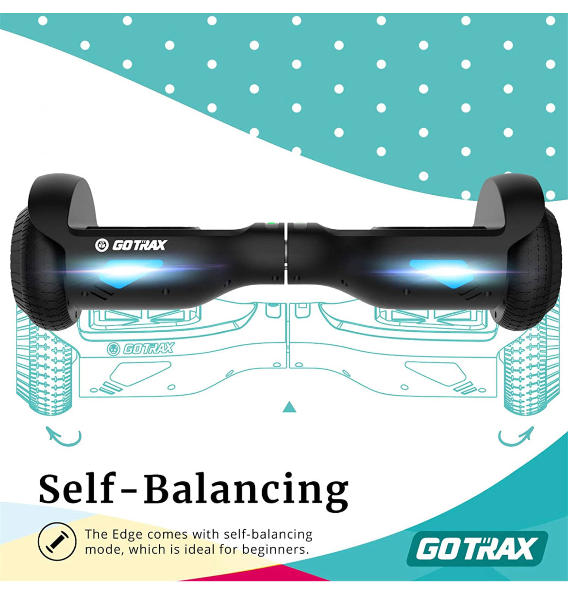 Gotrax Edge Hoverboard 5-10 km/h 44-176lbs