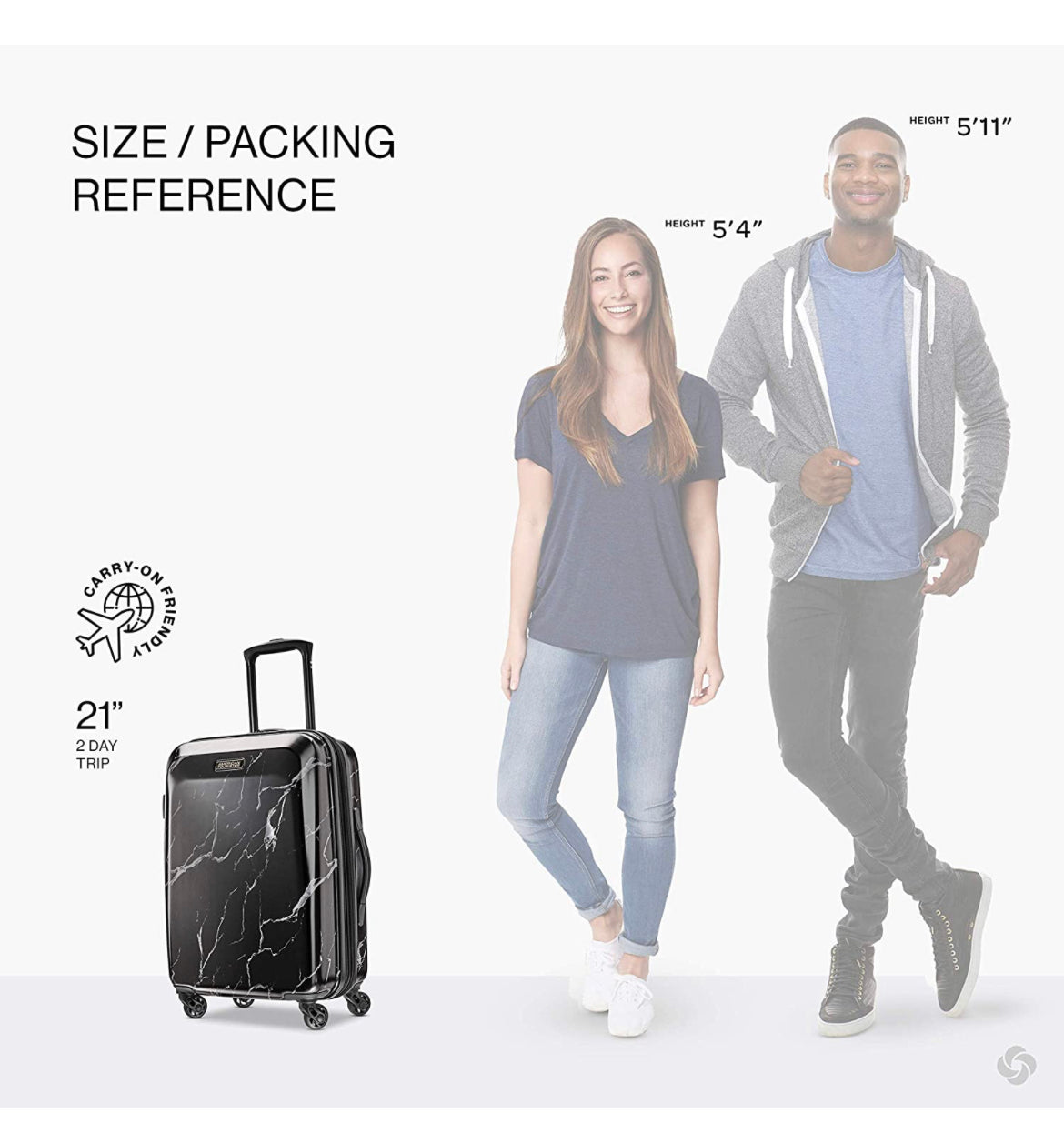 *Minor scratches American Tourister Moonlight Carry On" Spinner Marble