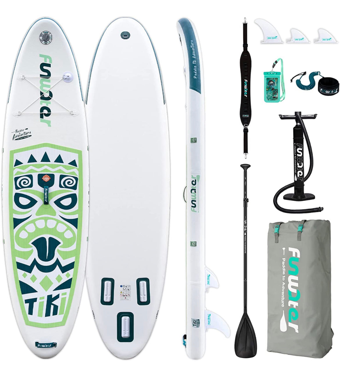 Paddle board Tiki blanc/vert 10.6x33x6