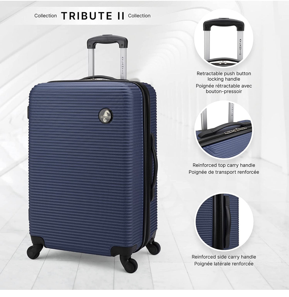 Atlantic Tribute II Hardside Expandable Spinner Luggage Ice Blue